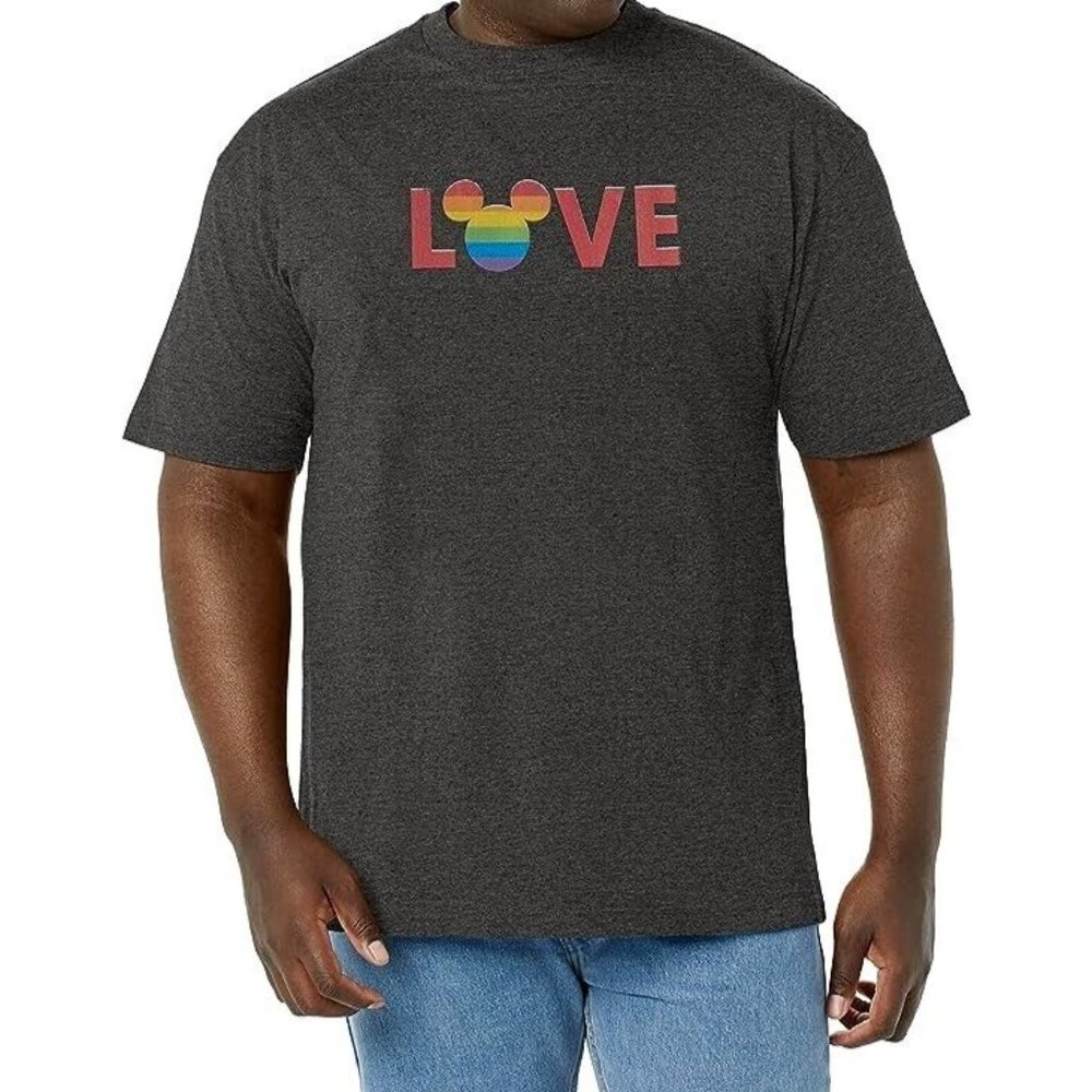 Disney Big & Tall Classic Mickey Ears Pride Men's Short Sleeve Tee Shirt 2XLT